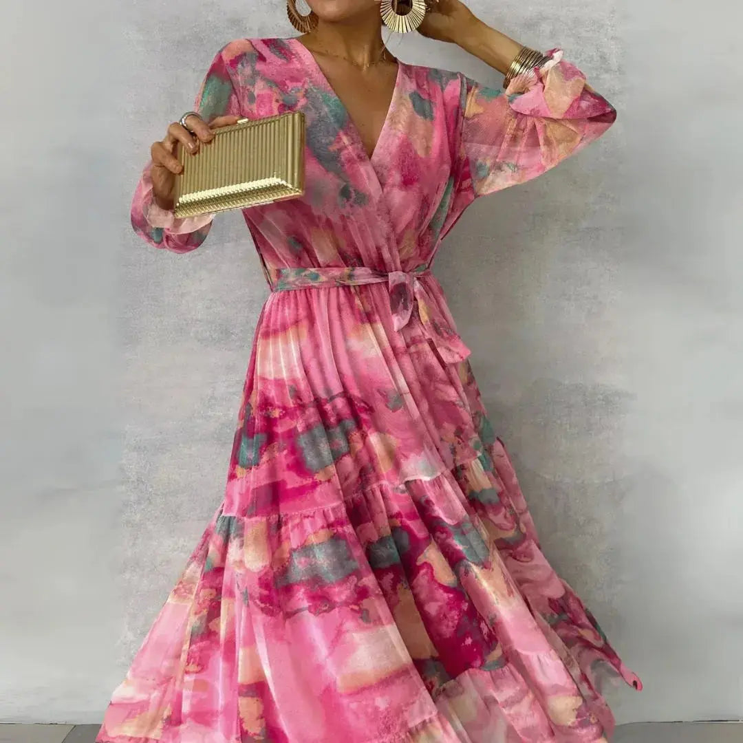 Ella | Maxi Dress V Neck Floral Tiered Design 3