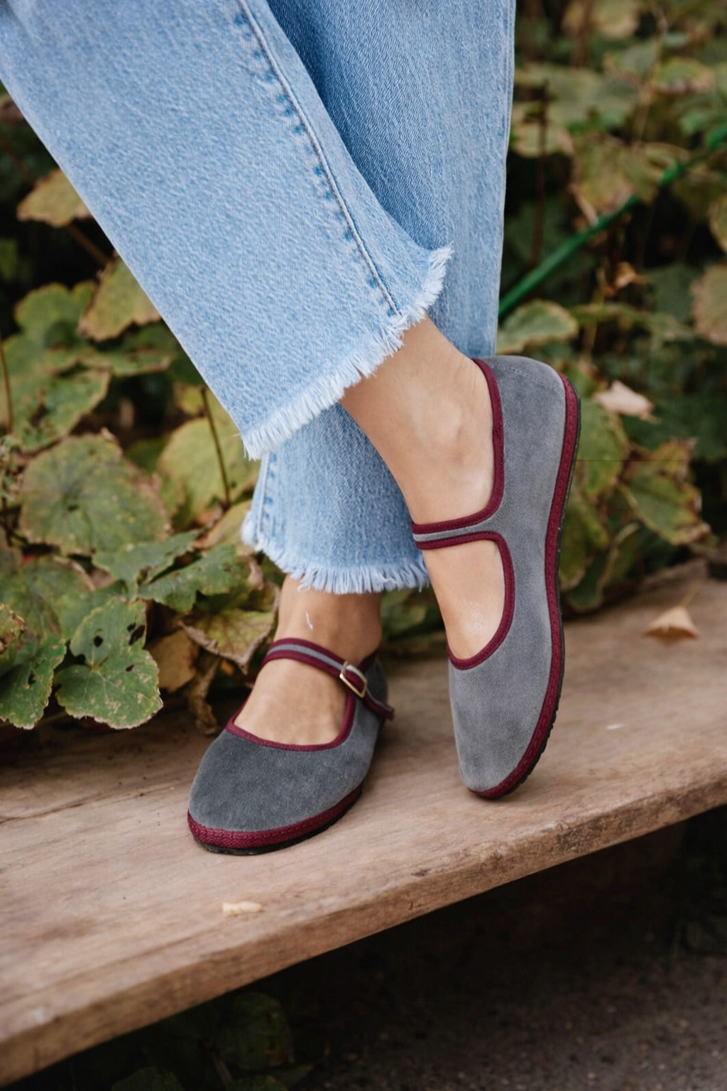 Women's Mary Jane ballet flats with buckle strap
