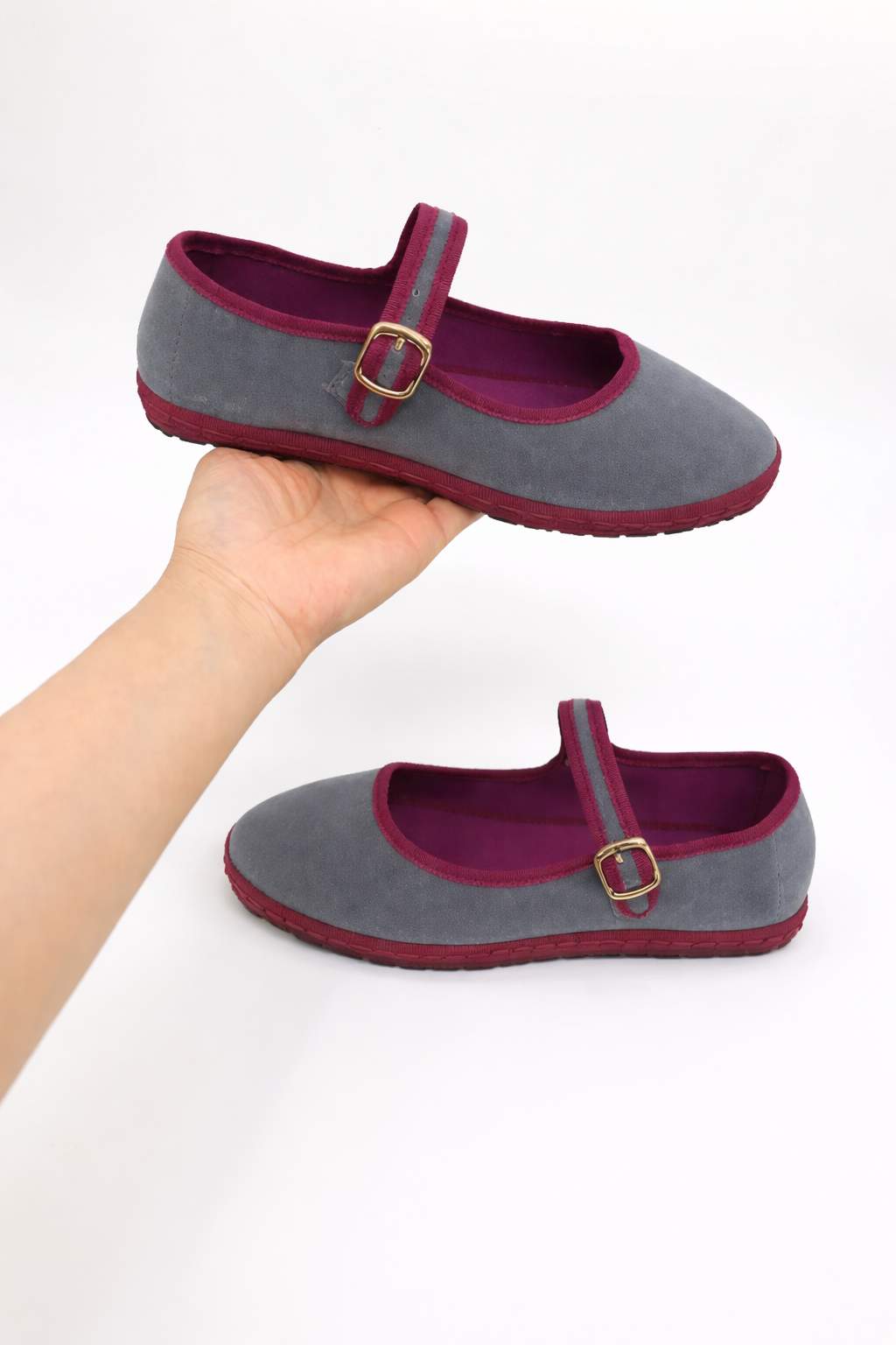 Women's Mary Jane ballet flats with buckle strap