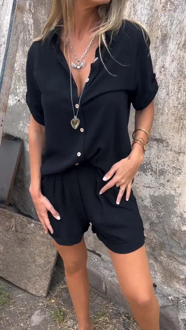Women's white linen two-piece co-ord set