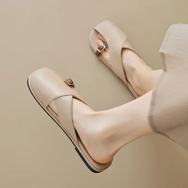 Fisherman Sandals Cross-Strap Square Toe Slides 8