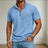 Men's Half-Zip Short-Sleeve Polo Shirt