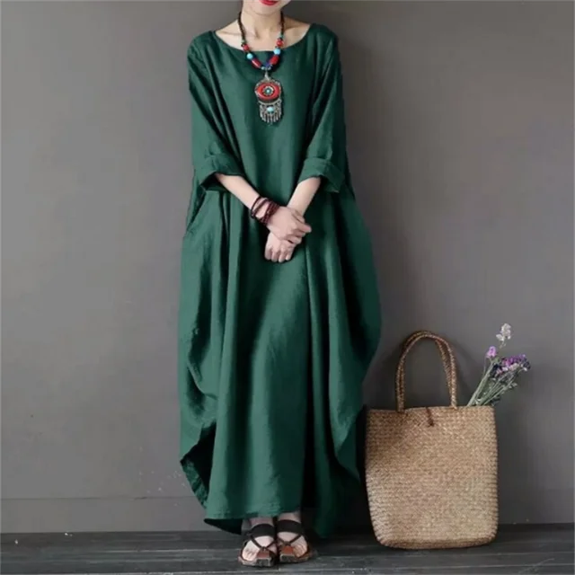 Ivy | Midi Dress With Sleeves Relaxed Fit Design 6