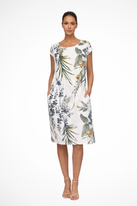 Women's Floral Shift Summer Dress - Sleeveless Pockets