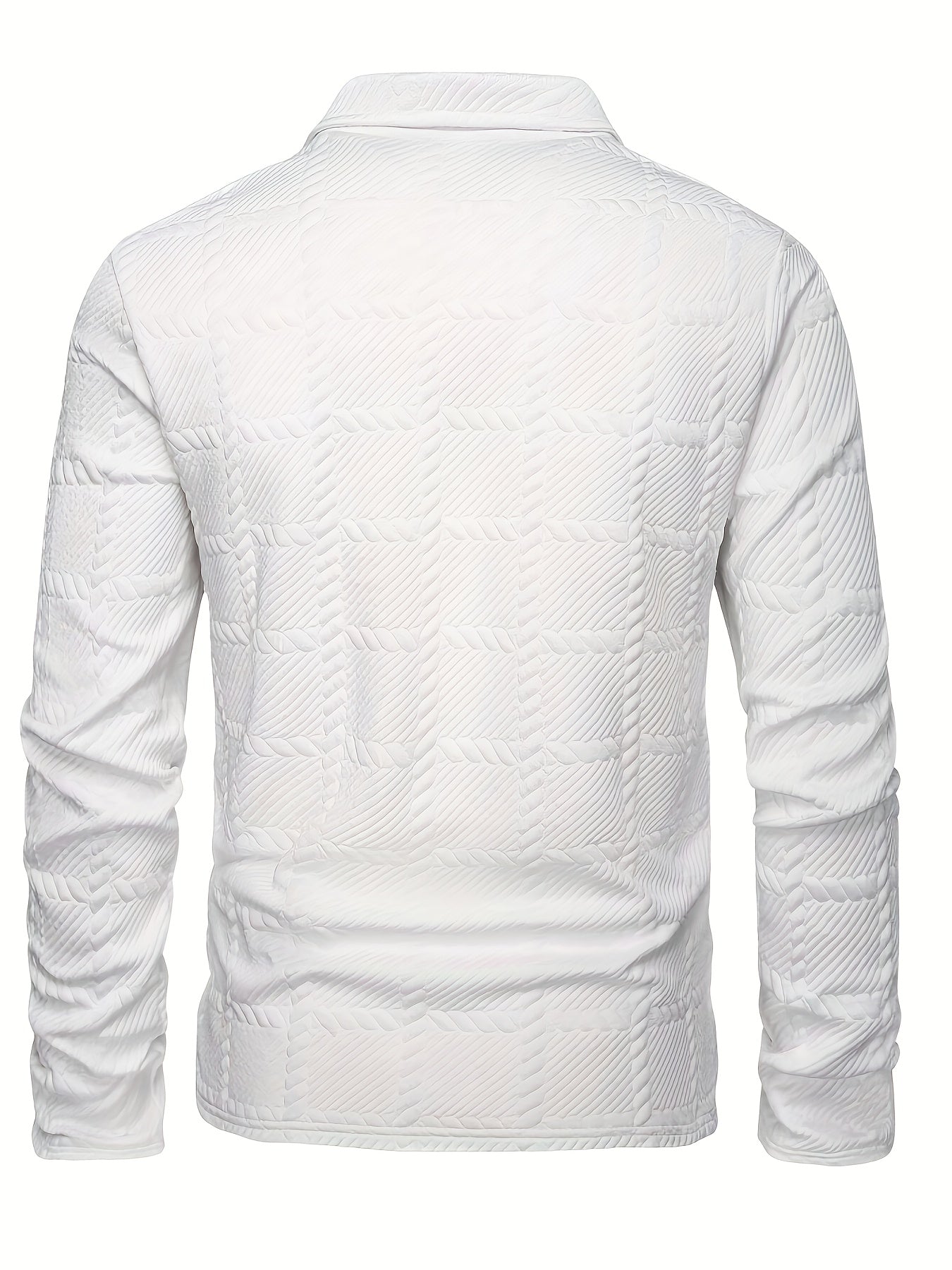 Men's black jacquard textured polo shirt