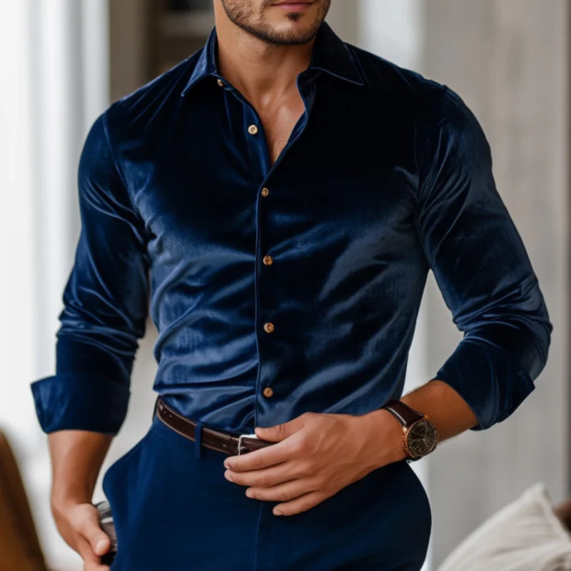 James | Men's Shirt Tailored Fit Velvet Evening 0