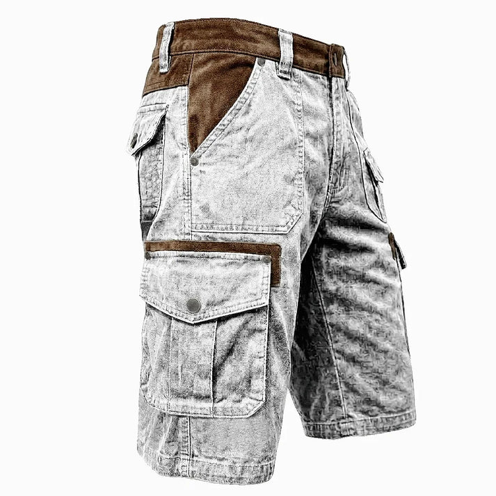 Men's grey loose fit cargo shorts