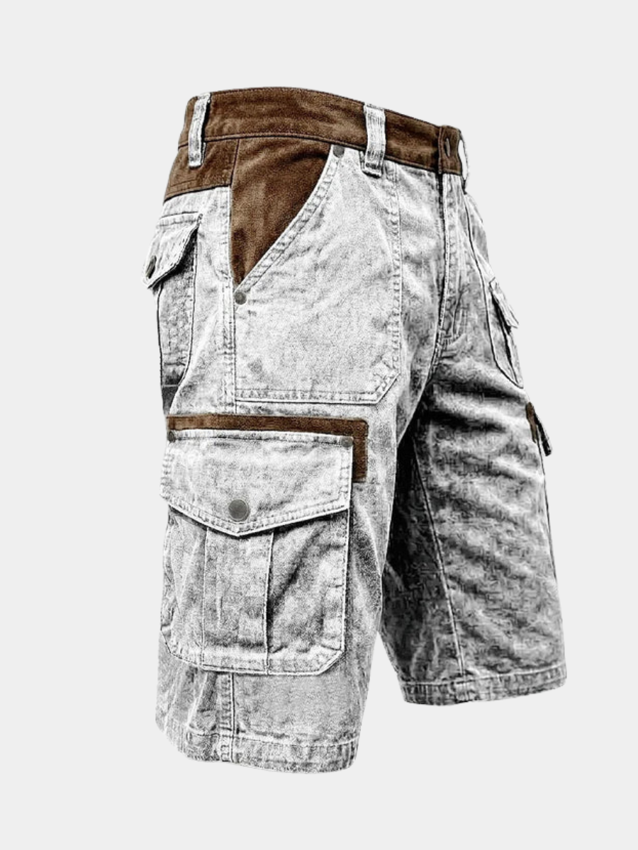 Men's grey loose fit cargo shorts