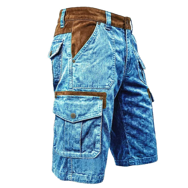 Men's grey loose fit cargo shorts