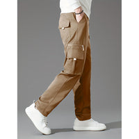 Men's Loose Fit Cargo Trousers with Pockets