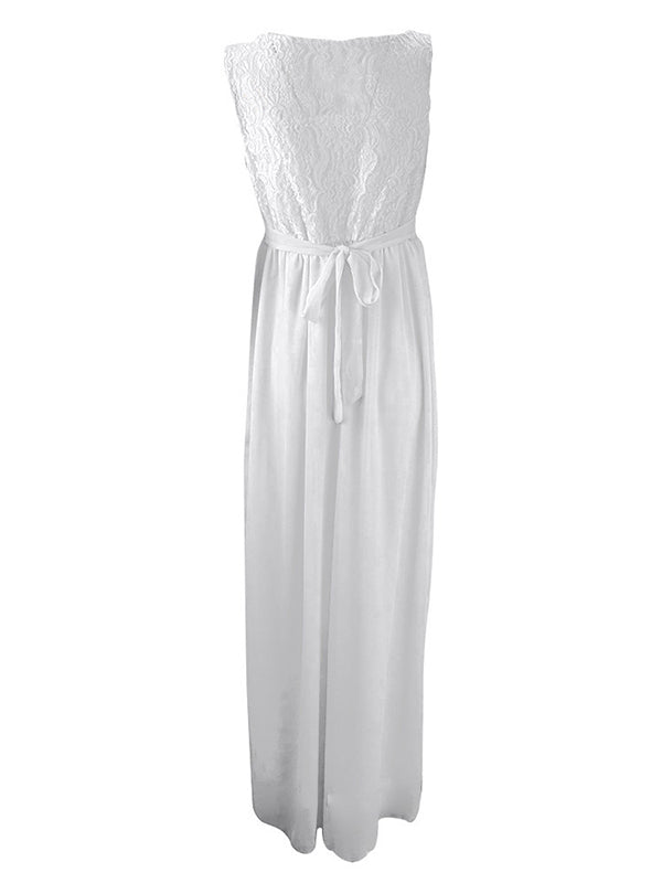 Lara | Maternity Dress Lace Belt Crew Neck Elegant 3
