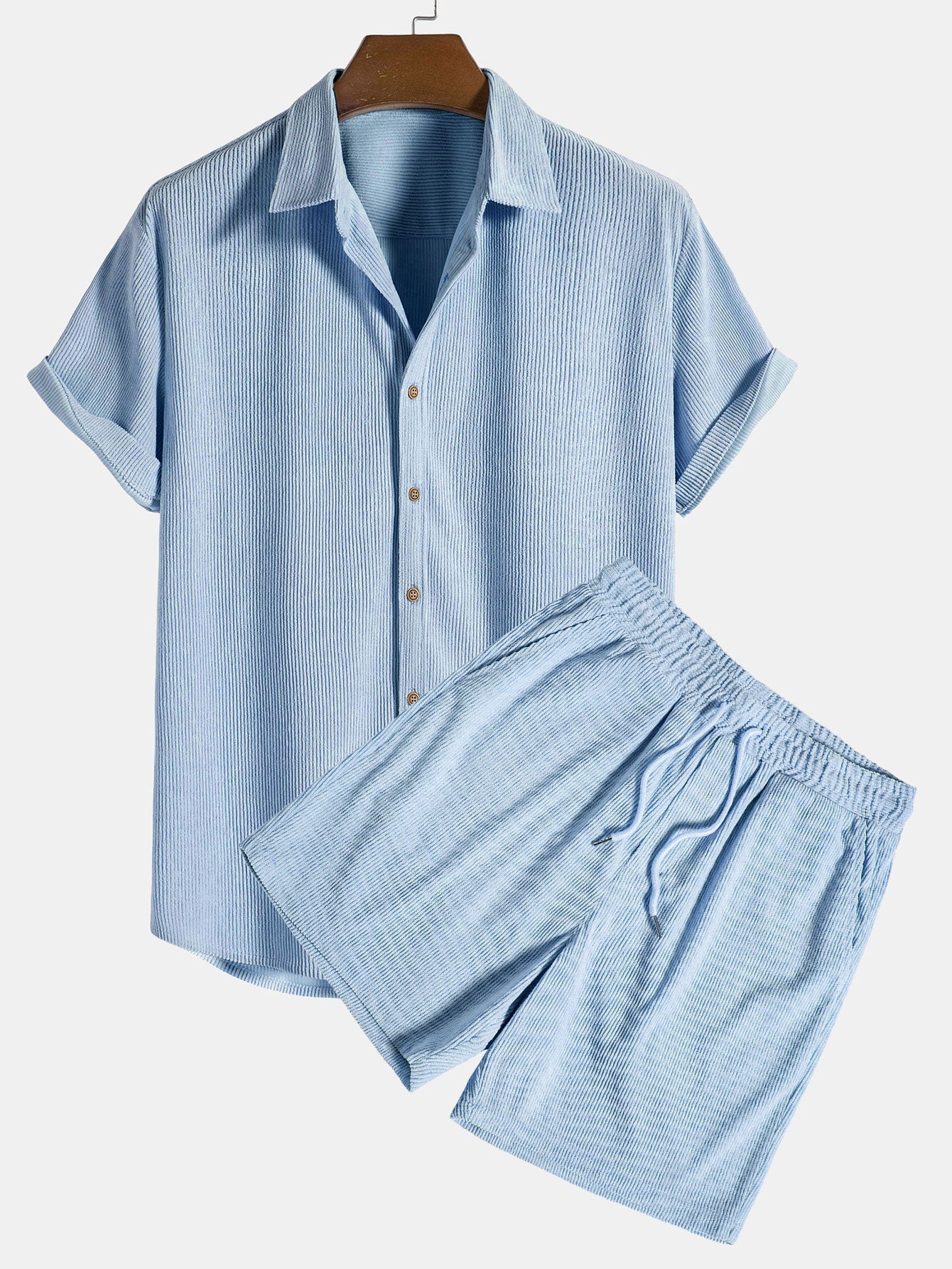 Men's black shirt and shorts co-ord summer set