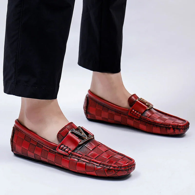 Men's woven leather loafers in a smart dress shoe style
