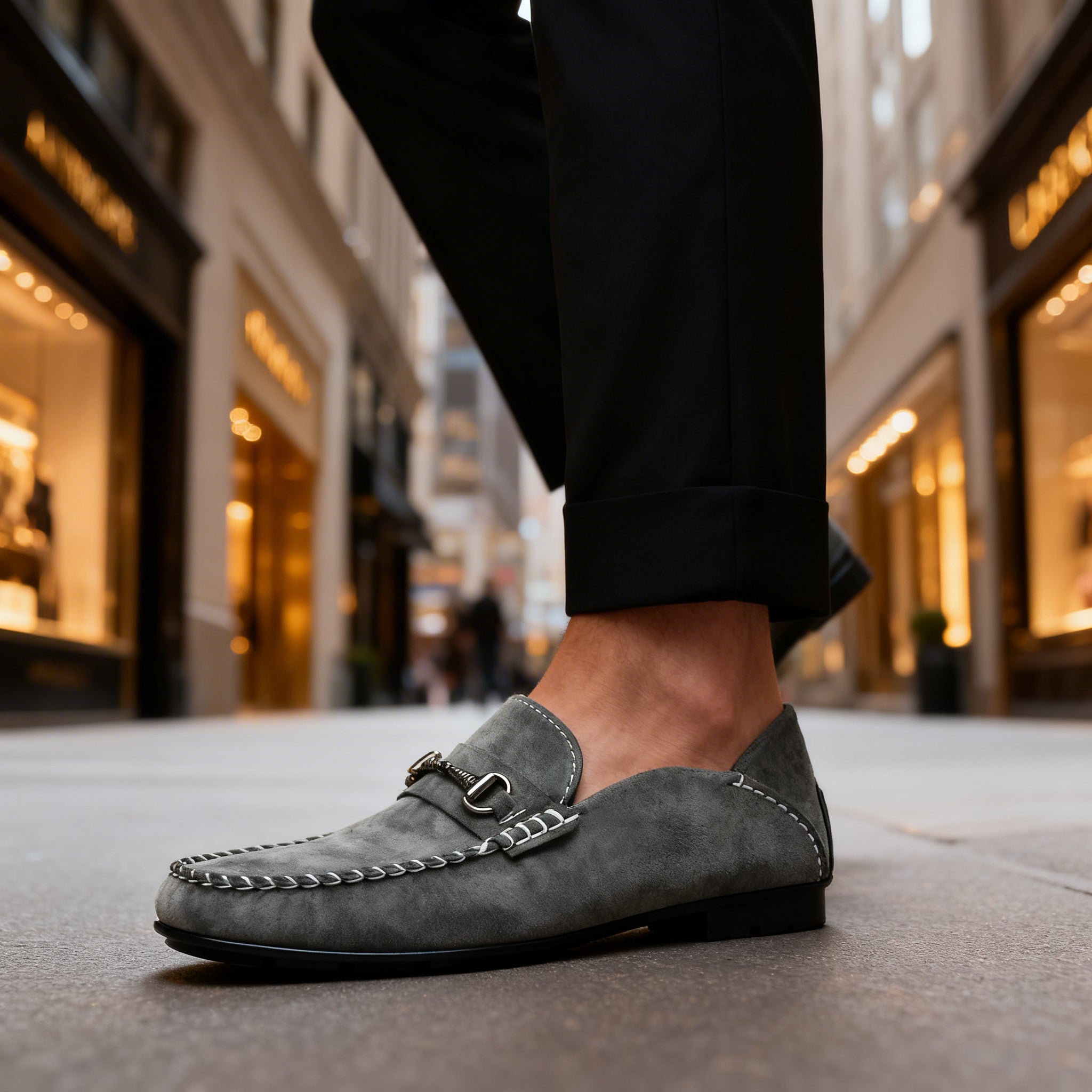 Liam | Black Loafers Nubuck Leather Comfort Fit 7
