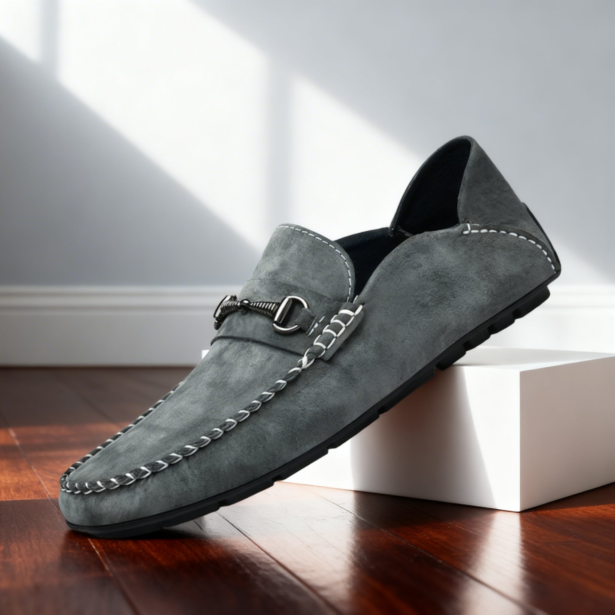 Liam | Black Loafers Nubuck Leather Comfort Fit 8