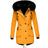 Women's Fitted Belted Faux Fur-Trim Hooded Parka Coat