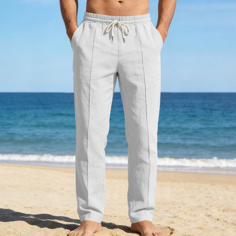 Linen Trousers Women Straight-Leg Relaxed Fit 2
