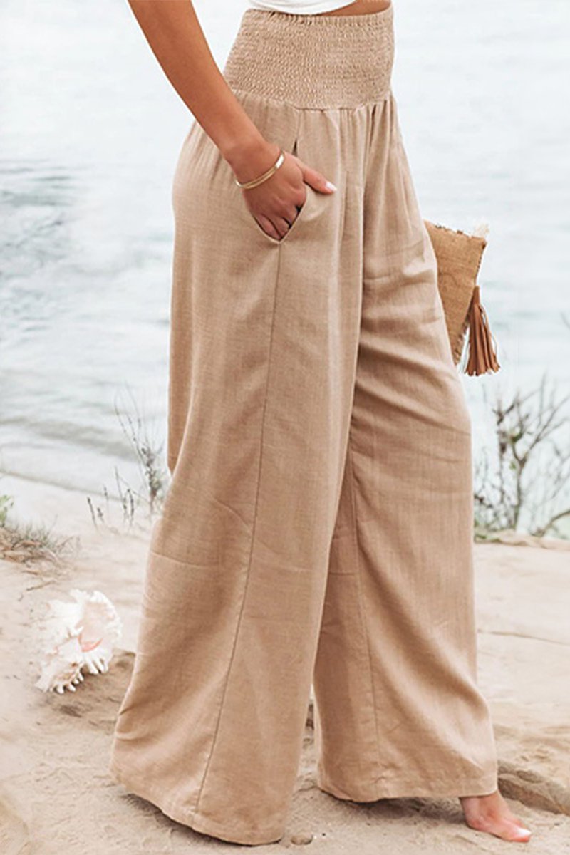 Linen Wide Leg Trousers High Waisted Design 2