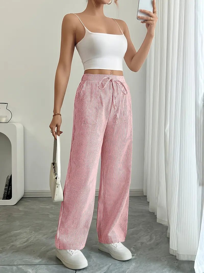Linen Wide Leg Trousers With Pockets 7
