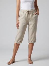 Women's Wide-Leg Linen Shorts with Drawstring Waist