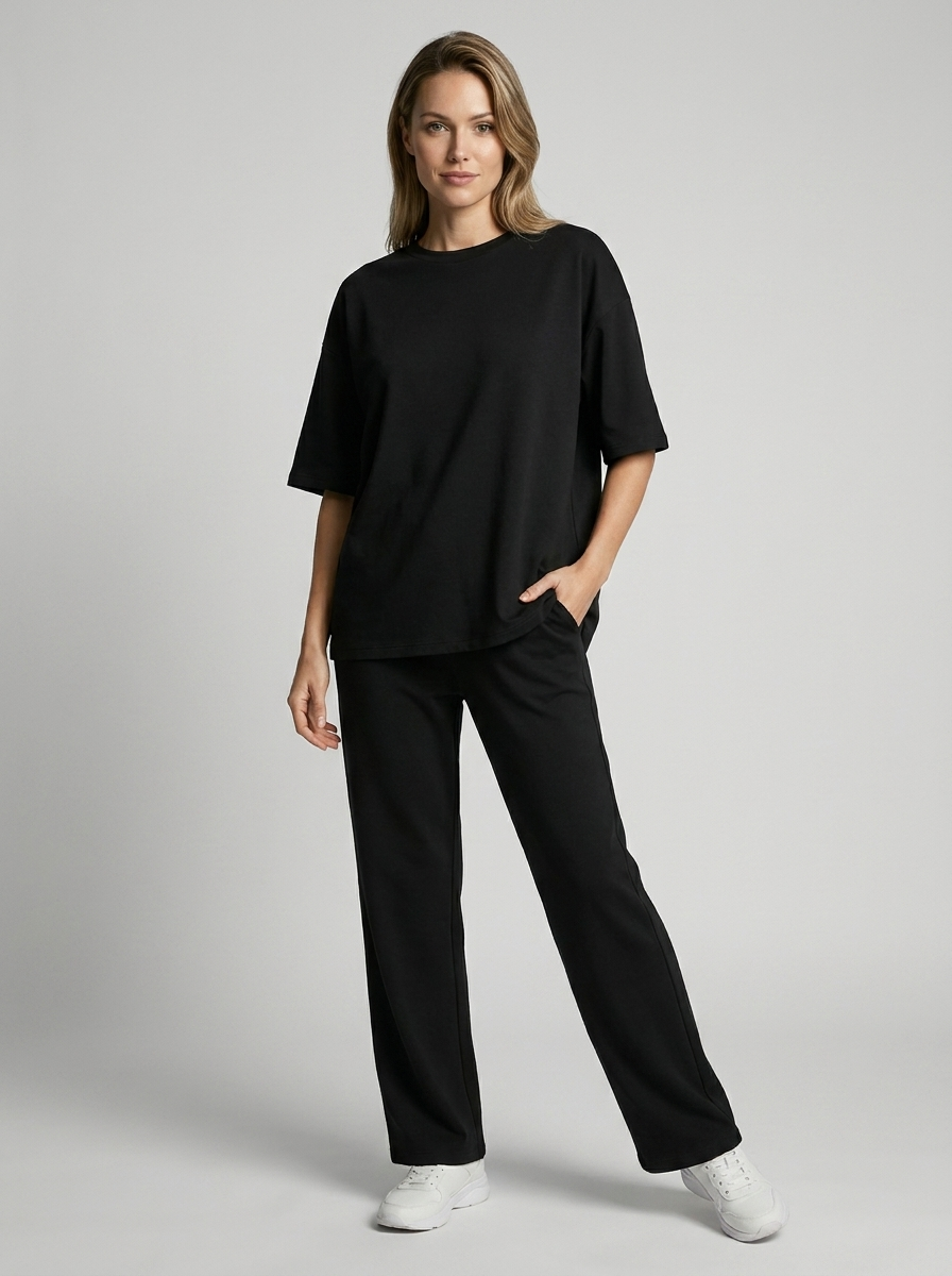 Oversized Co-ord Set with T-Shirt and Trousers