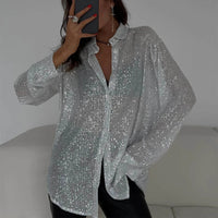 Women's Oversized Sequin Party Blouse