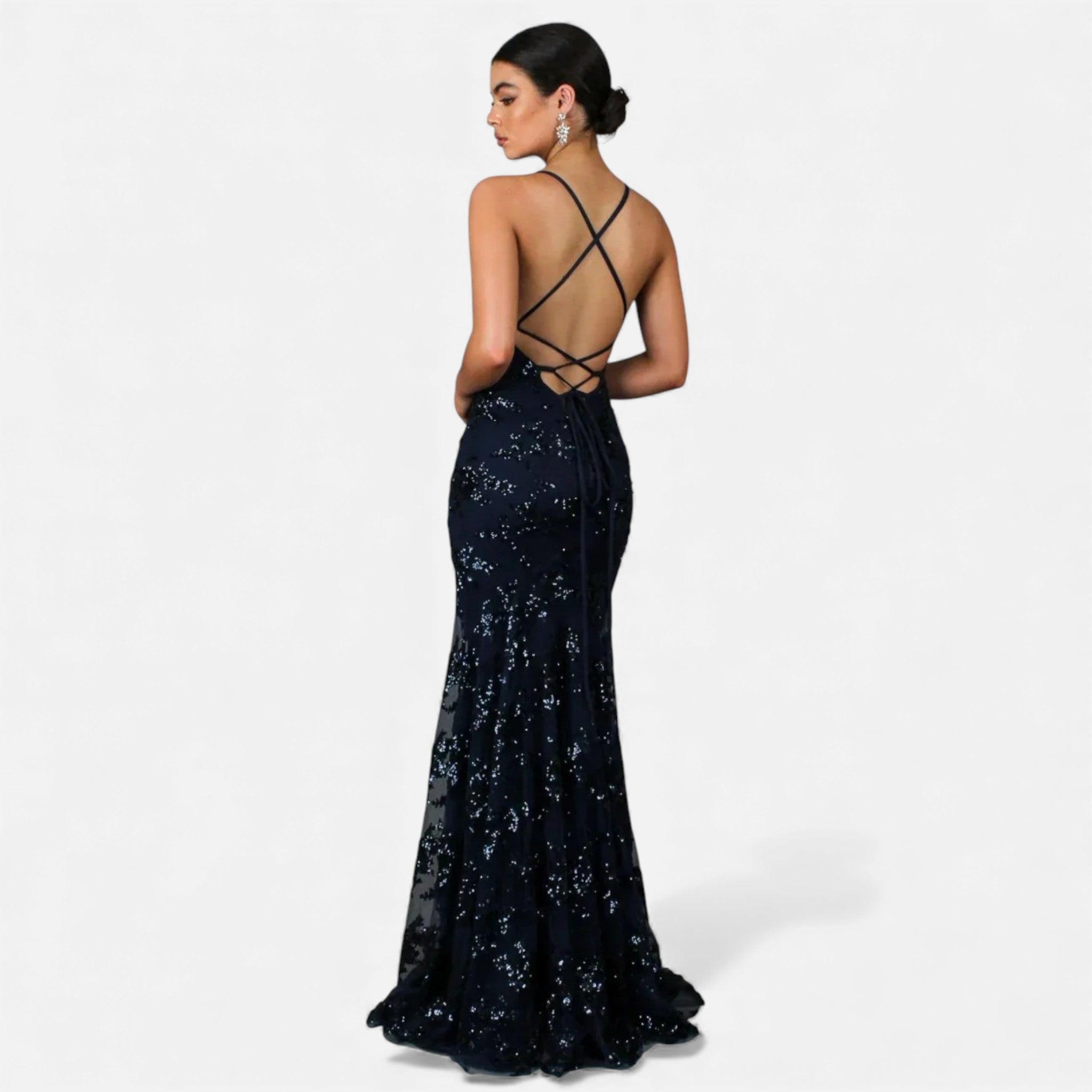 Maxi Dress With Fitted Silhouette And Sequins 3