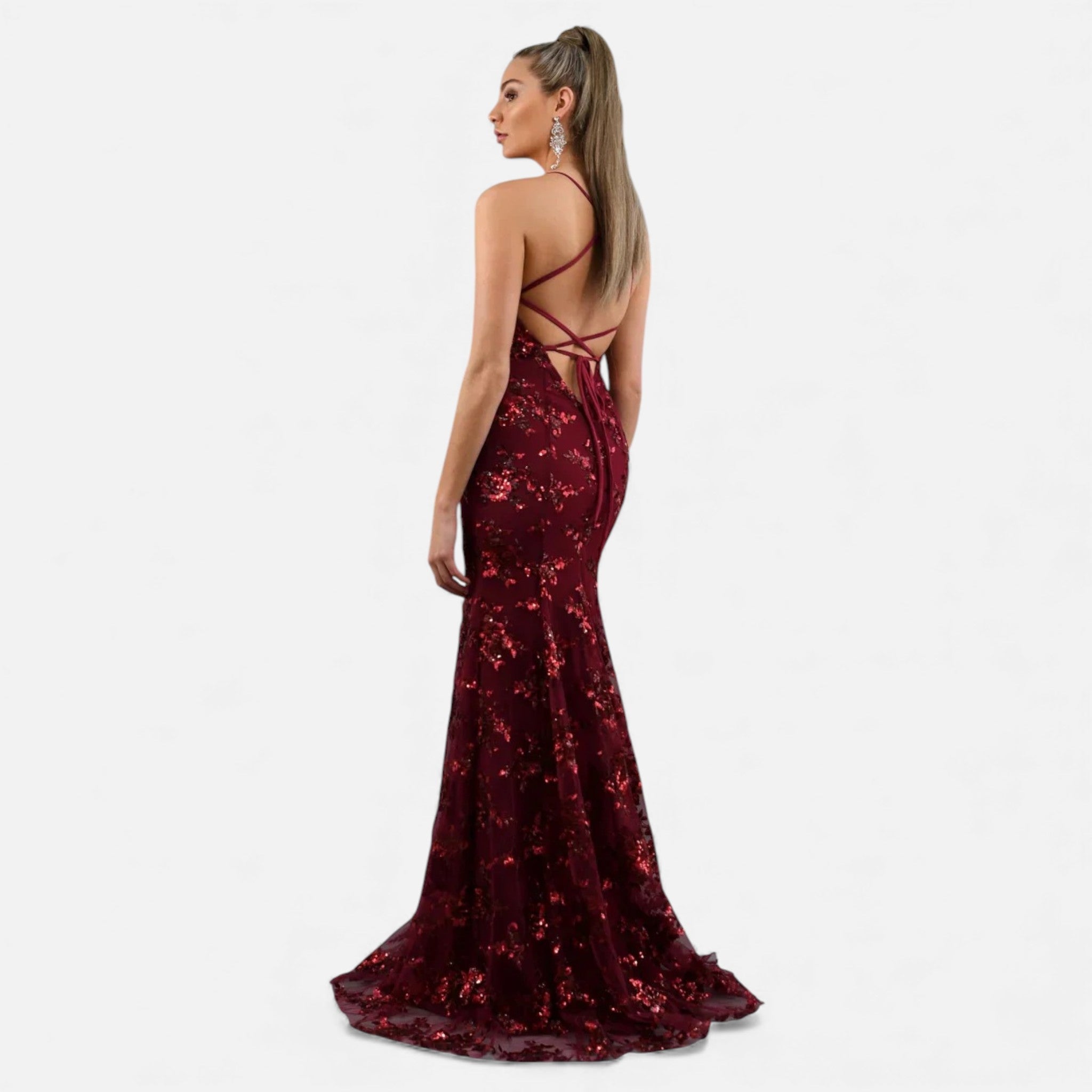 Maxi Dress With Fitted Silhouette And Sequins 4