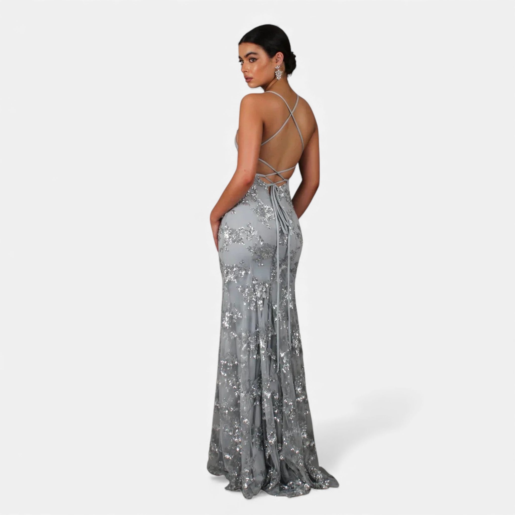 Maxi Dress With Fitted Silhouette And Sequins 5