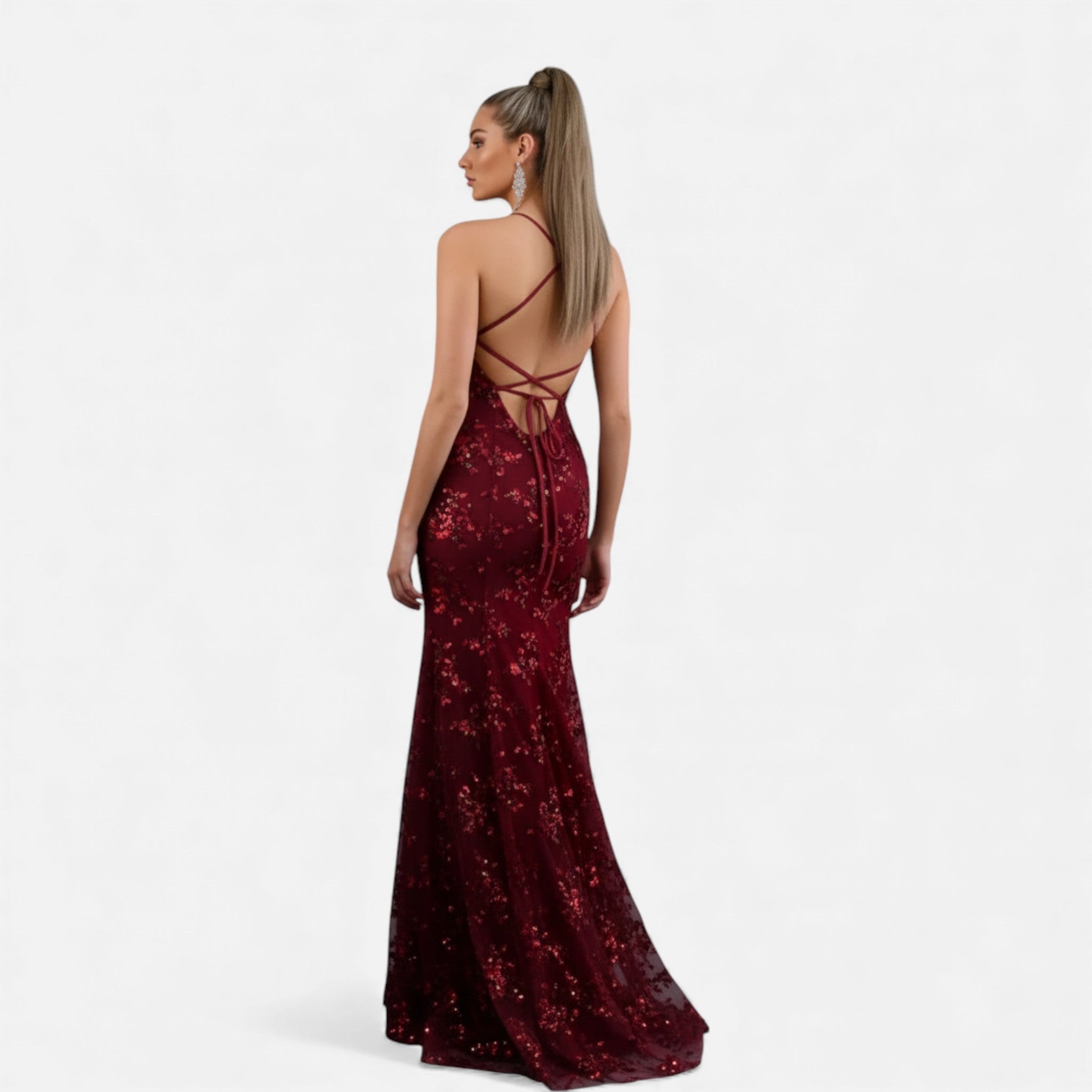 Maxi Dress With Fitted Silhouette And Sequins 6