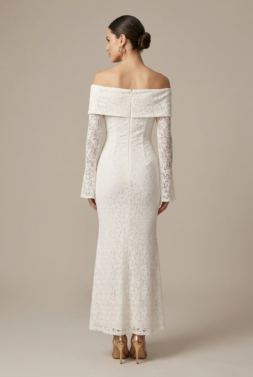 Maxi Dress With Sleeves And Flared Design 1