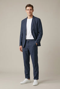 Men's Blazer Set With Elastic Waist Trousers