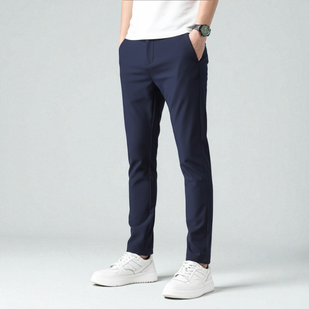 Men's Chinos Slim Fit Tapered Trousers With Pockets 1