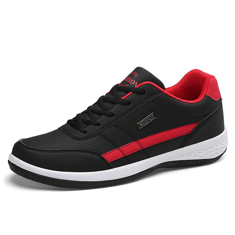 Men's red lace up casual trainers with cushioned EVA sole