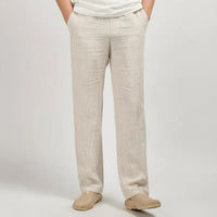 Men's Linen Trousers Straight Leg Relaxed Fit