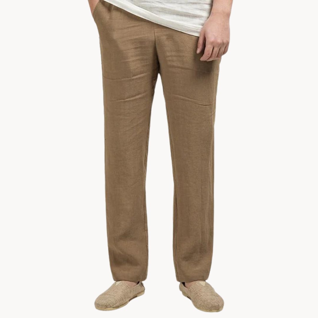 Men's Linen Trousers Straight Leg Relaxed Fit 6