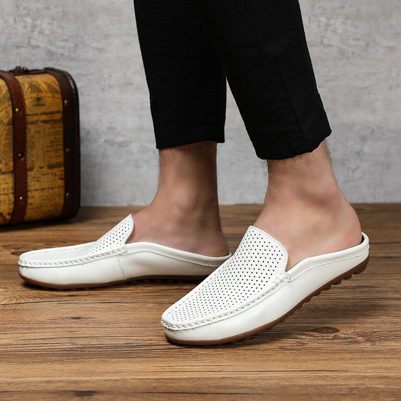 Men's Loafers Open Back Perforated Design 3