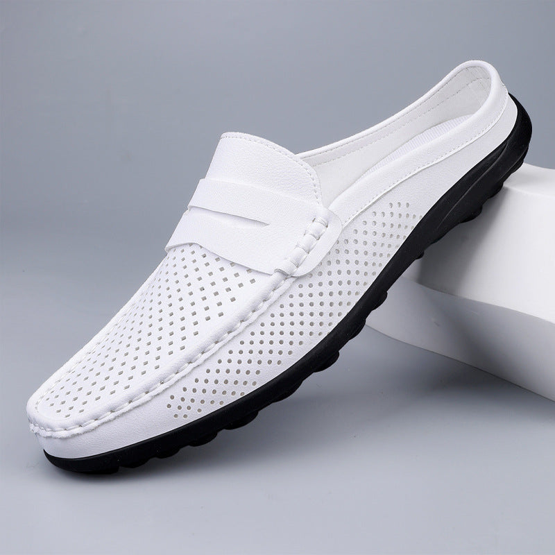 Men's Penny Loafers Perforated Open Back Mule 2