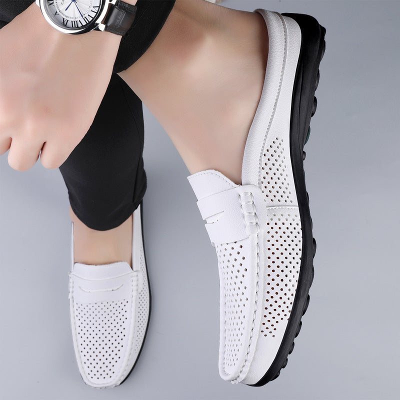 Men's Penny Loafers Perforated Open Back Mule 3