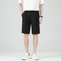 Men's Tailored Chino Shorts Double Pleat Turn Up Hem