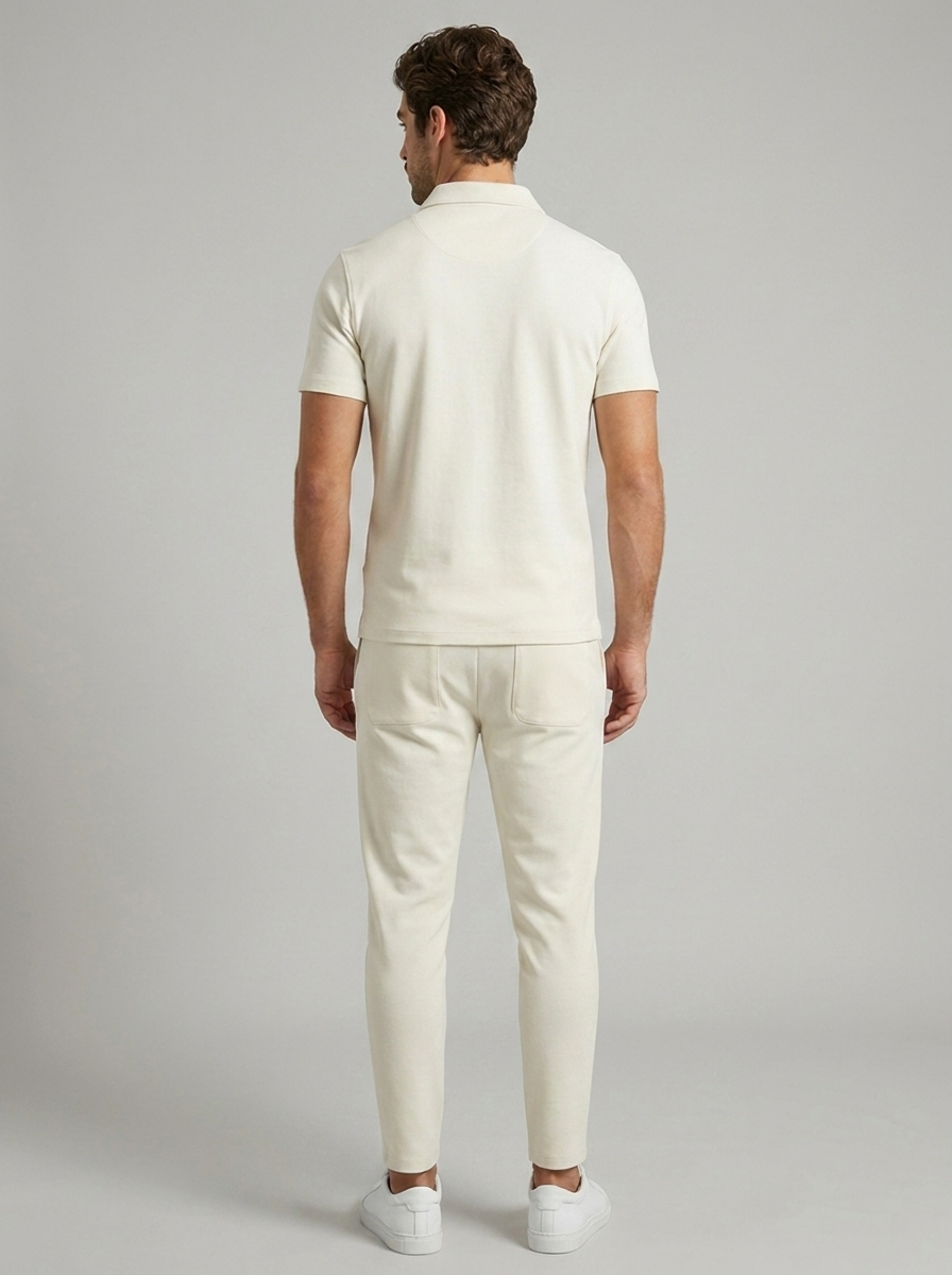 Zip Polo and Trousers Co-ord Set