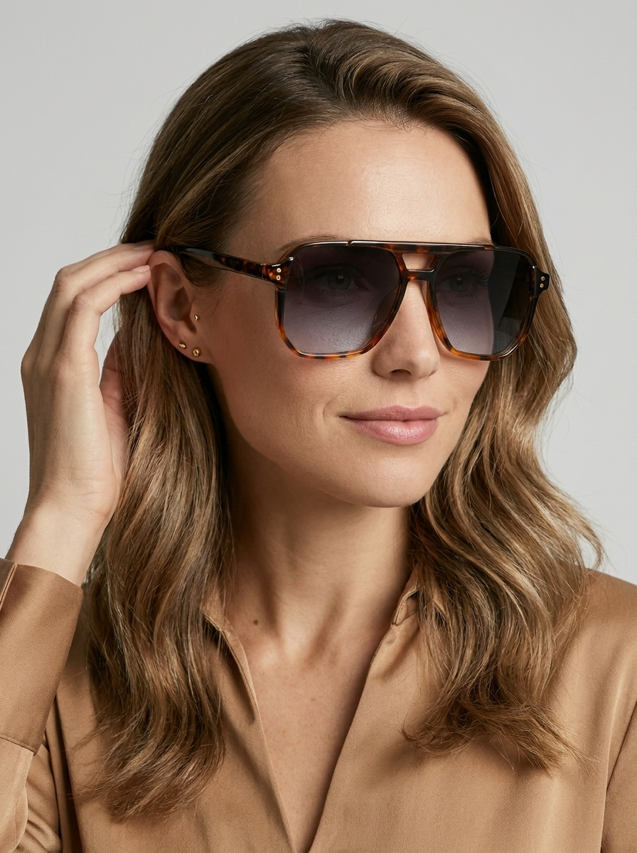 Square Sunglasses with UV400 Protection and Tinted Lenses
