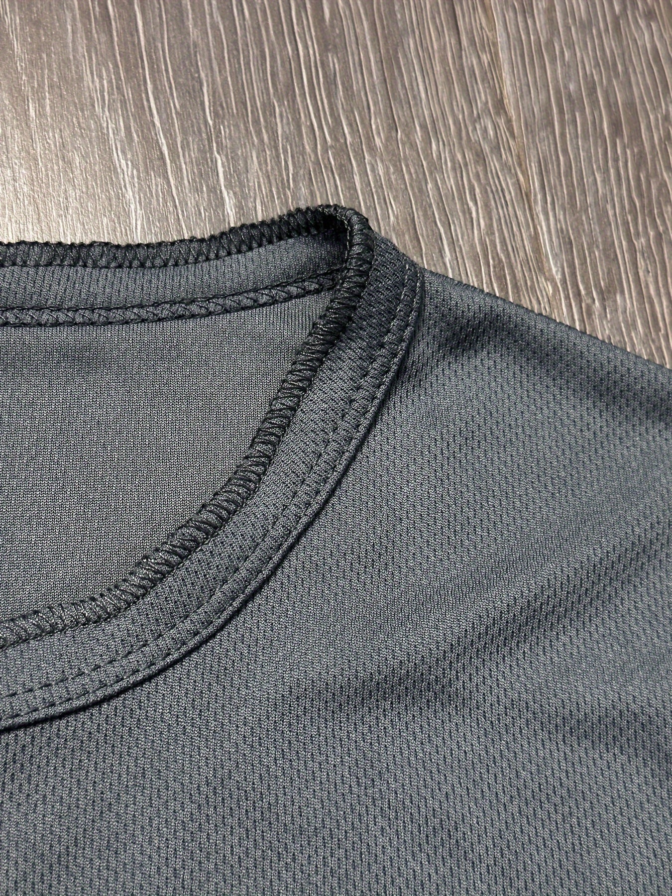 Men's grey oversized long-sleeve knit shirt