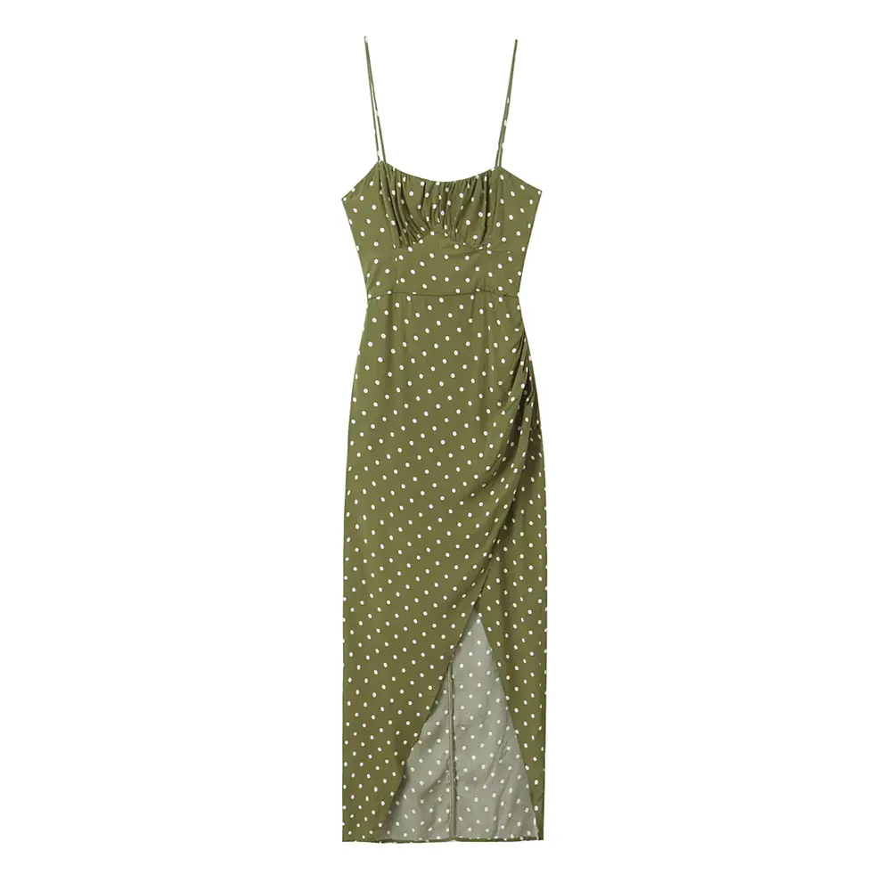Olivia | Womens Dress Polka Dot Side Slit 0