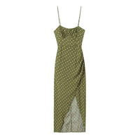 Womens Dress Polka Dot Side Slit