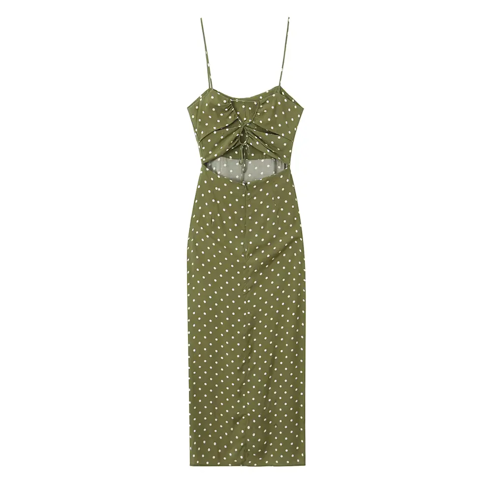 Olivia | Womens Dress Polka Dot Side Slit 1