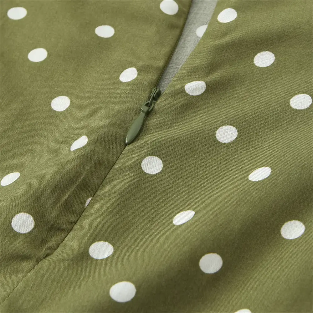 Olivia | Womens Dress Polka Dot Side Slit 4