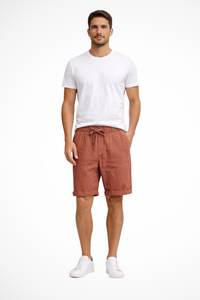 Men's Drawstring Casual Shorts - Elasticated Side Pockets