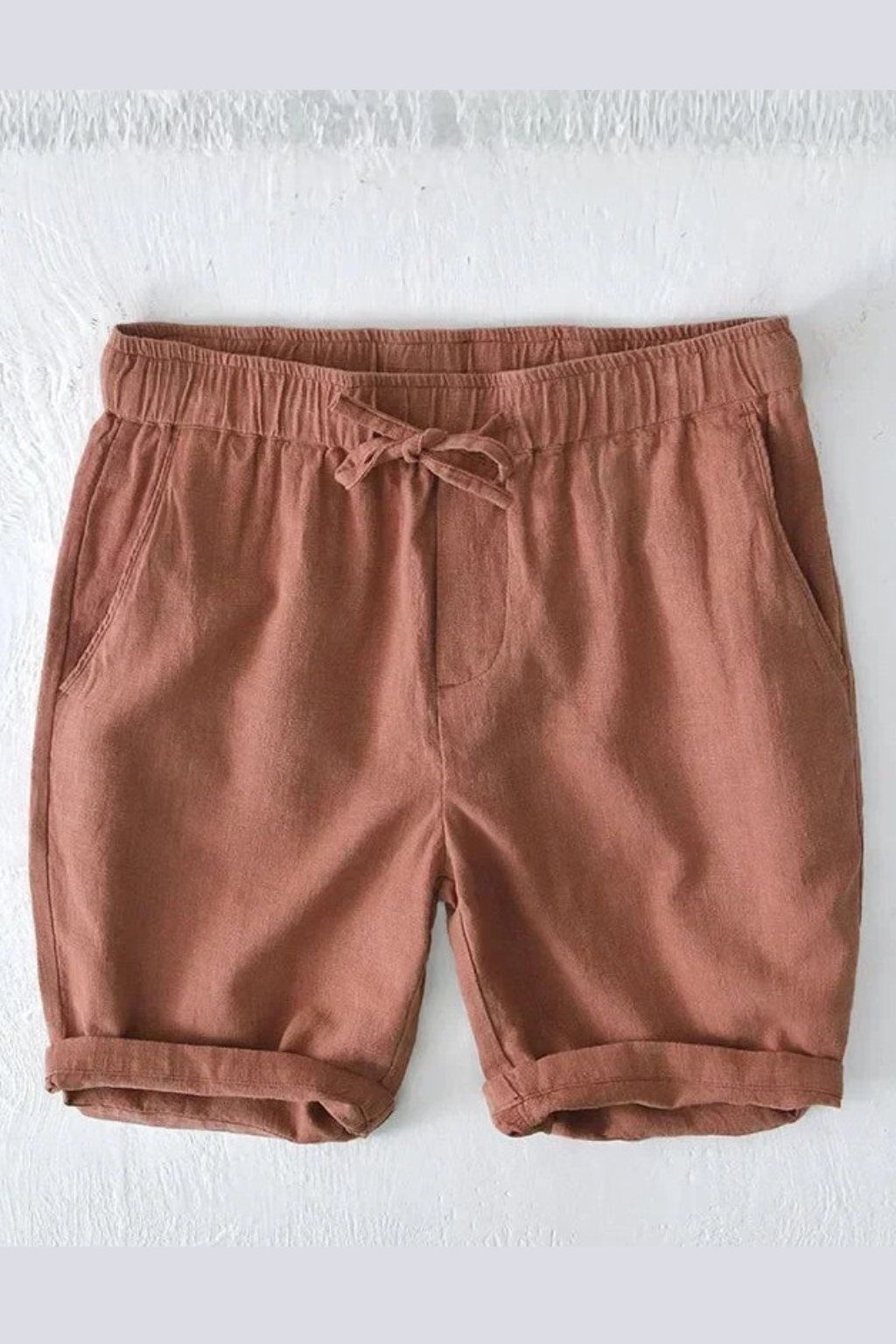 Men's drawstring casual shorts with side pockets