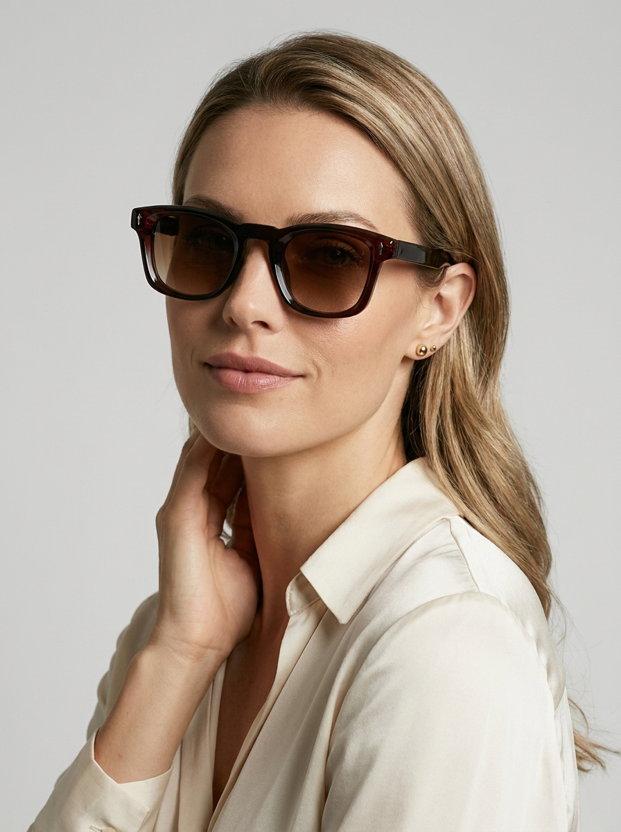 Square Acetate Sunglasses with Gradient Frame